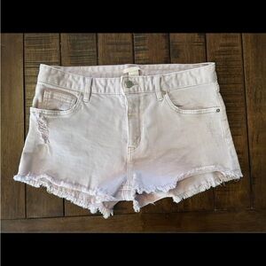 H&M Light Pink Frayed Jean Shorts